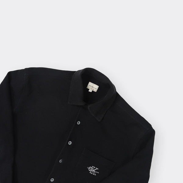 Calvin Klein Vintage Button-Up Sweatshirt - Small